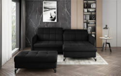 ELTAP Sarok lorelle + pouf lounge ülőgarnitúra szett, fekete - smartbutor - 579 600 Ft
