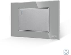 Luxion Intrerupator cu Revenire (Sonerie) Mecanic LUXION cu Rama din Sticla, Standard Italian, 3M - culoare gri