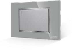 Luxion Intrerupator Simplu Mecanic LUXION cu Rama din Sticla, Standard Italian, 3M - culoare gri