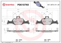 BREMBO fékbetétkészlet, tárcsafék BREMBO P06107NX (P06107NX)