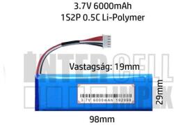 Utángyártott CameronSino JBL Charge 3 (2016) GSP1029102A 3.7V 6000mAh 29mm x 98mm utángyártott hangszóró akku/akkumulátor