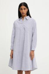 ANSWEAR vászon ruha sötétkék, mini, oversize - sötétkék S