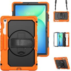  SOLID 360 Ütésálló tok Samsung Galaxy Tab S10 FE+ narancssárga