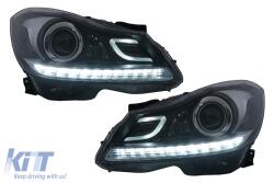 KITT Lightning LED DRL fényszórók Mercedes C-osztály W204 S204 (2011-2014) dinamikus irányjelző (HLMBW204LD)