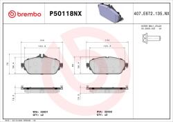 BREMBO fékbetétkészlet, tárcsafék BREMBO P50118NX (P50118NX)