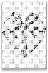  PontPöttyöző - Szív masnival Méret: 40x60cm, Keretezés: Keret nélkül (csak a vászon), Szín: Zöld
