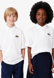 Lacoste gyerek pamut póló fehér, nyomott mintás, PJ2482 - fehér 116