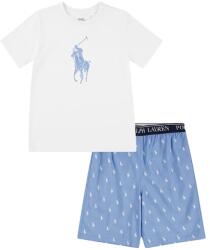 Ralph Lauren gyerek pamut pizsama sötétkék, mintás - fehér 132-140