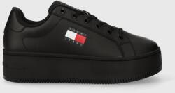 Tommy Hilfiger bőr sportcipő TJW FLATFORM ESS fekete, EN0EN02518 - fekete Női 41