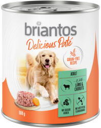 Briantos 6x800g briantos Delicious Paté Bárány & sárgarépa nedves kutyatáp -10% kedvezmény