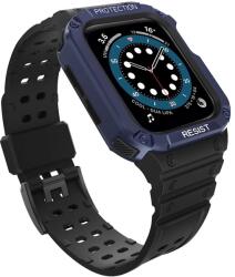 Hurtel Protect Strap Band csuklópánt tok Apple Watch 9 / 8 / 7 / 6 / 5 / 4 / 3 / 2 / SE / SE2 (41 / 40 / 38mm) tok páncélos fedél fekete / kék