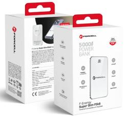 Forcell F-ENERGY F5K8 Super Slim powerbank kompatibilis MagSafe PD3.0 QC4.0 15W 5000 mAh fehér