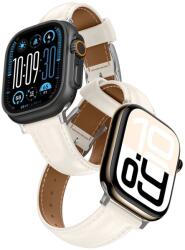 AmazingThing Class Band bőrszíj Apple Watch 45 / 46 / 49 mm - Világos Bézs