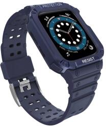 Hurtel Protect Strap Band tok szíjjal Apple Watch 9 / 8 / 7 / 6 / 5 / 4 / 3 / 2 / SE / SE2 (41 / 40 / 38mm) tok, páncélfedő a karórához Kék