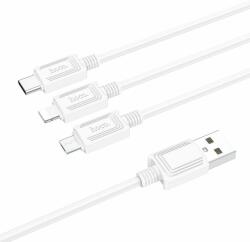hoco. X76 USB-A - Type-C/Lightning/micro USB kábel 2A 1m - fehér (2922997)