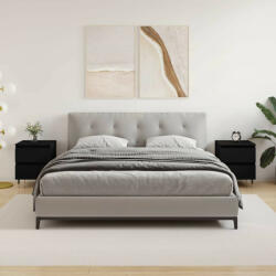 vidaXL 2 db fekete szerelt fa éjjeliszekrény 40 x 35 x 50 cm (VD826863)