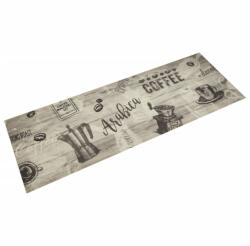 vidaXL szürke feliratos mosható bársony konyhaszőnyeg 60 x 180 cm 4005582 (4005582)