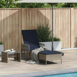 vidaXL Napozóágy Szürke PE Rattan 157 x 55 x 92 cm Összecsukható (VD365431)