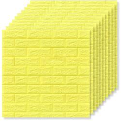 Tapetoo Home Decor 50 x 3D tapétalap készlet Tapetoo Home Decor®, sárga, 70 x 77 cm, 2, 5 mm, 26, 5 négyzetméter (set-50xTapet-3D-Cod-50-Galben)