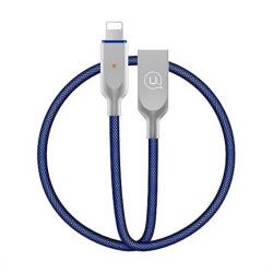 USAMS u-sun adatkábel, usb - lightning, 2a, gyorstöltő, 190cm, led jelzés, sötétkék, kompatibilis: Apple iPhone 14 Pro / iPhone 14 Plus / iPhone 14 (IPYSUSB202)