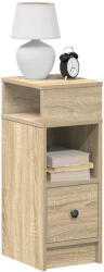 vidaXL 2 db sonoma tölgy színű éjjeliszekrény fiókkal 25 x 31 x 66 cm (VD858619)