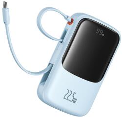 Baseus Külső Lightning akkumulátor, 2x Type-C, USB, 22, 5 W, 10000 mAh + Type-C kábel - Baseus Qpow Pro+ (P10067101313-00) - kék (P10067101313-00)