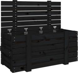 vidaXL fekete tömör fenyőfa tárolóláda 91 x 40, 5 x 42 cm 825002 (825002)