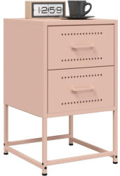 vidaXL 2 db rózsaszín acél éjjeliszekrény 36x39x60, 5 cm (VD846461)