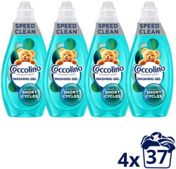 Coccolino Wonder Wash Speed Clean folyékony mosószer 4x1480 ml (148 mosás) + ajándék öblítő