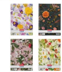 Herlitz Flower II A4 70 lap kockás spirálfüzet 400201490 (400201490)