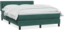 vidaXL sötétzöld bársony rugós ágy matraccal 140x220 cm (3318324)