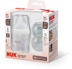 Nuk Подаръчен сет NUK - Perfect Match, Бебешко шише Дъга, 150 ml & залъгалка MommyFeel, 0-9 m (10225337)