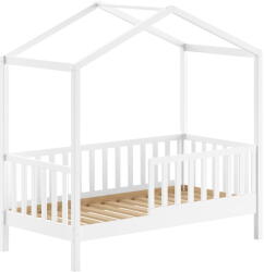 VIPACK Бяло къща детско легло 70x140 cm от масивен бор с включена подматрачна рамка DALLAS - Vipack (DAHK7014)