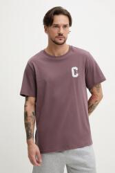 Converse pamut póló barna, férfi, nyomott mintás, 10027362-A03 - barna L