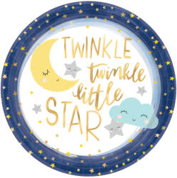 Amscan Csillogó nagy tányérok - twinkle little star