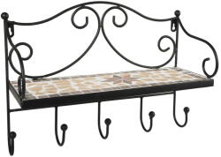 Garden Pleasure Cuier de perete negru cu raft din metal 42 cm Almeria - Garden Pleasure Agatator cuier
