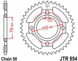 Jt Sprockets Acél Standard Hátsó Lánckerék 854 - 530 JT SPROCKETS Erőátviteli alkatrész Lánc, lánckerék, láncszett Hátsó lánckerék - motomotors - 18 113 Ft