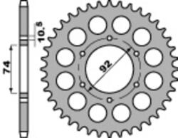 PBR Standard C45 acél hátsó lánckerék 852 - 530 PBR Erőátviteli alkatrész Lánc, lánckerék, láncszett Hátsó lánckerék
