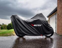 VECTOR H2O beltéri/kültéri védőhuzat motorkerékpárhoz/robogóhoz hátsó dobozzal és szélvédővel - Fekete - XL VECTOR Vázak, idomok, kiegészítők Szélvédő
