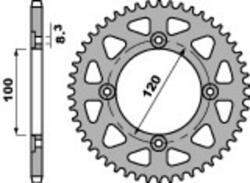 PBR Standard acél hátsó lánckerék 4453 - 420 PBR Erőátviteli alkatrész Lánc, lánckerék, láncszett Hátsó lánckerék - motomotors - 10 943 Ft