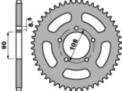 PBR Standard C45 acél hátsó lánckerék 1515 - 520 PBR Erőátviteli alkatrész Lánc, lánckerék, láncszett Hátsó lánckerék