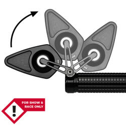 MOTOGADGET Mo. View Blade Flip, üveg nélküli tükör, rombusz alakú, rácsos pozíciók, fekete, E-jelölés nélkül MOTOGADGET Kormány és tartozékai Tükör Tükrök (tuning)