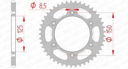 AFAM Standard acél hátsó lánckerék 71304 - 520 AFAM Erőátviteli alkatrész Lánc, lánckerék, láncszett Hátsó lánckerék - motomotors - 22 055 Ft