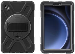 4smarts Rugged Samsung Galaxy Tab A9 közepesen ütésálló tok kitámasztóval, fekete (4S540406) - phoner
