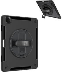 4smarts Rugged iPad Air 13 (2024)/Pro 12.9 (2020/2021/2022) közepesen ütésálló tok kitámasztóval, fekete (4S540235) - phoner
