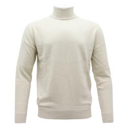  Pulover barbati, LN23EWT050-Bej, elegant, bumbac, regular fit, cu guler inalt, tricotat, bej (Marime: XL)