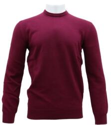  Pulover barbati, LN21EWT010-Bordo, elegant, bumbac, regular fit, cu guler la baza gatului, tricotat, bordo (Marime: 2XL)
