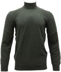 Pulover barbati, LN21EWT050-Verde, elegant, bumbac, regular fit, cu guler inalt, tricotat, verde (Marime: XL)
