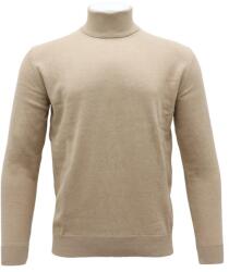  Pulover barbati, LN23EWT050-1-Bej, elegant, bumbac, regular fit, cu guler inalt, tricotat, bej (Marime: 2XL)