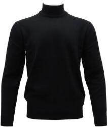  Pulover barbati, LN23EWT040-Negru, elegant, bumbac, slim fit, cu guler inalt, tricotat, negru (Marime: L)